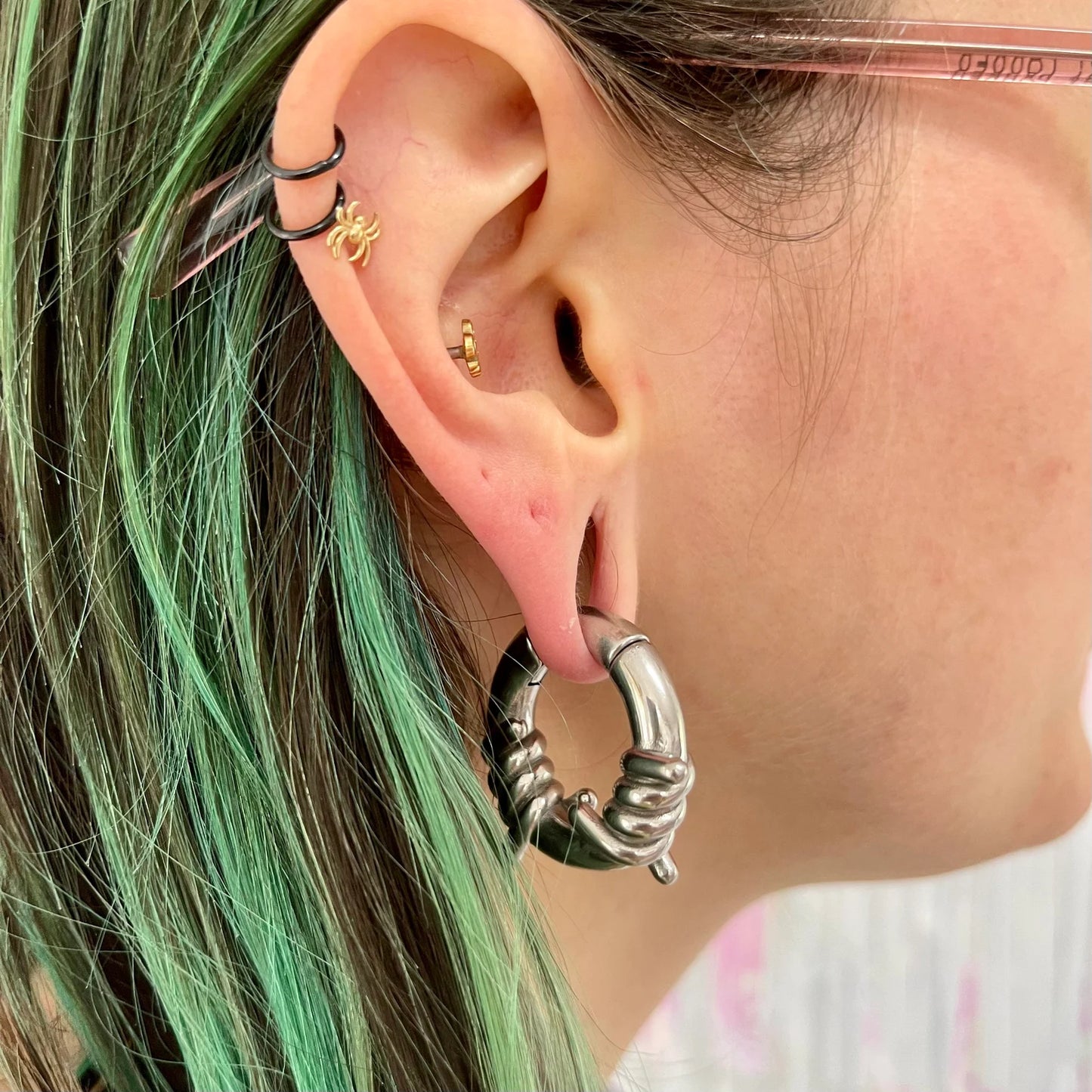 Silver Barbed Wire Ear Weights