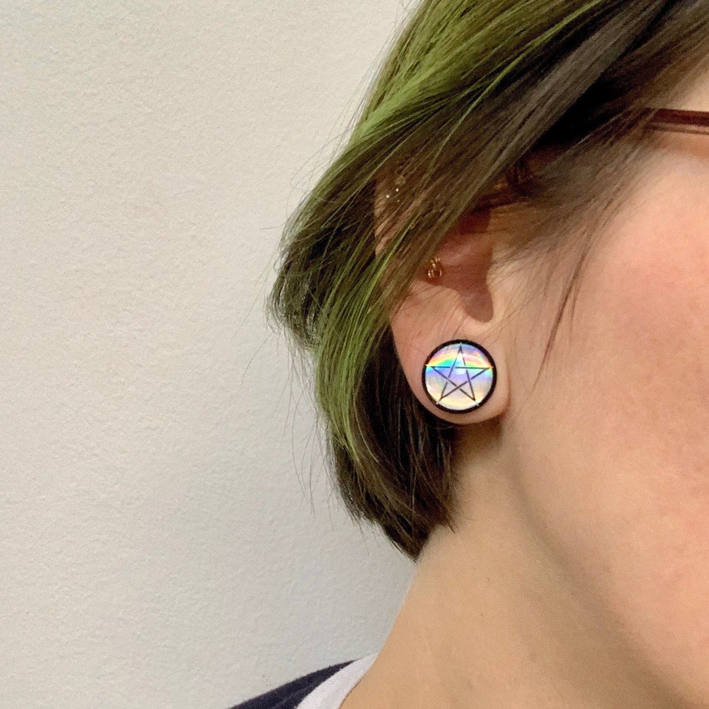 Witch Holo Pentagram Acrylic Plugs