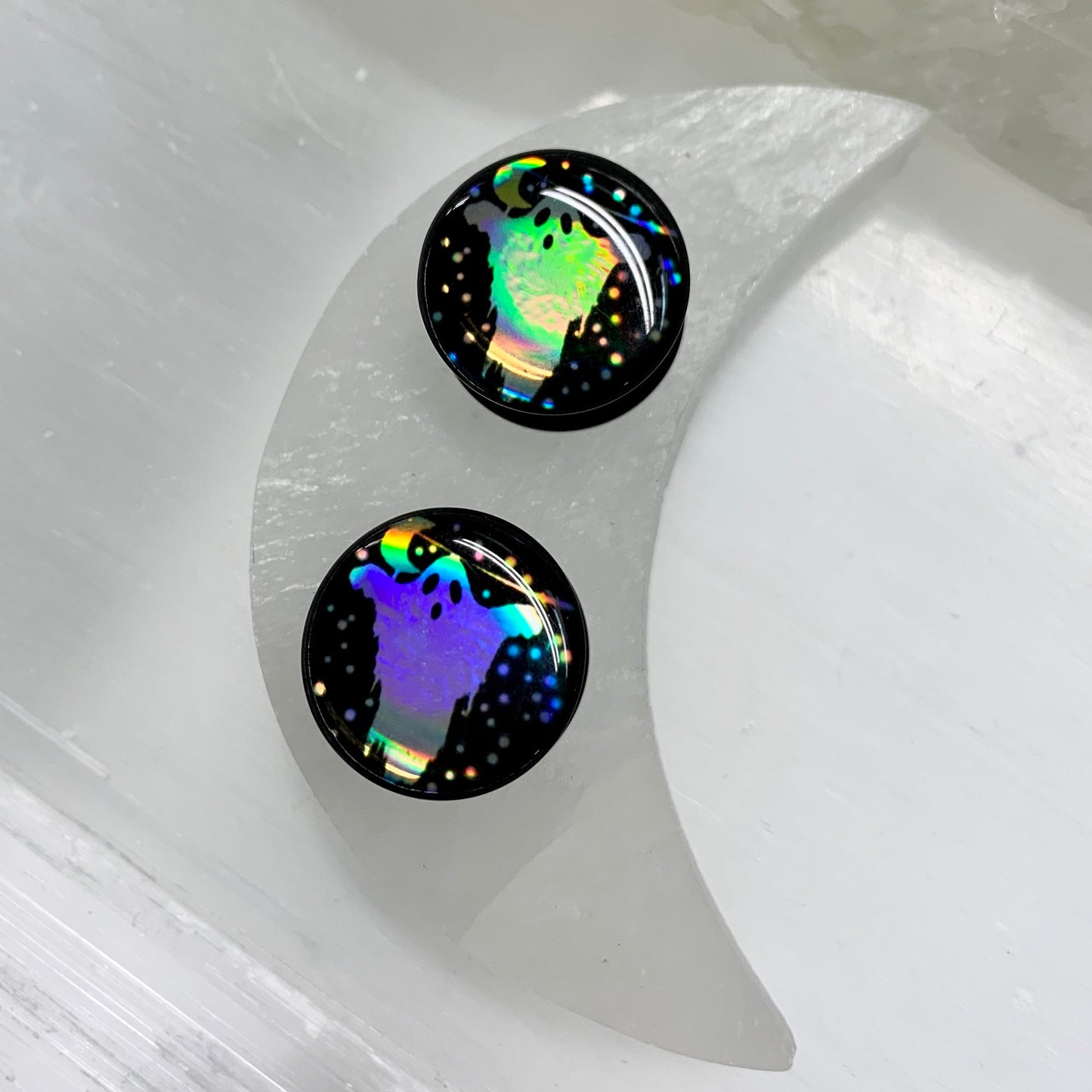 Holographic Ghost Acrylic Plugs