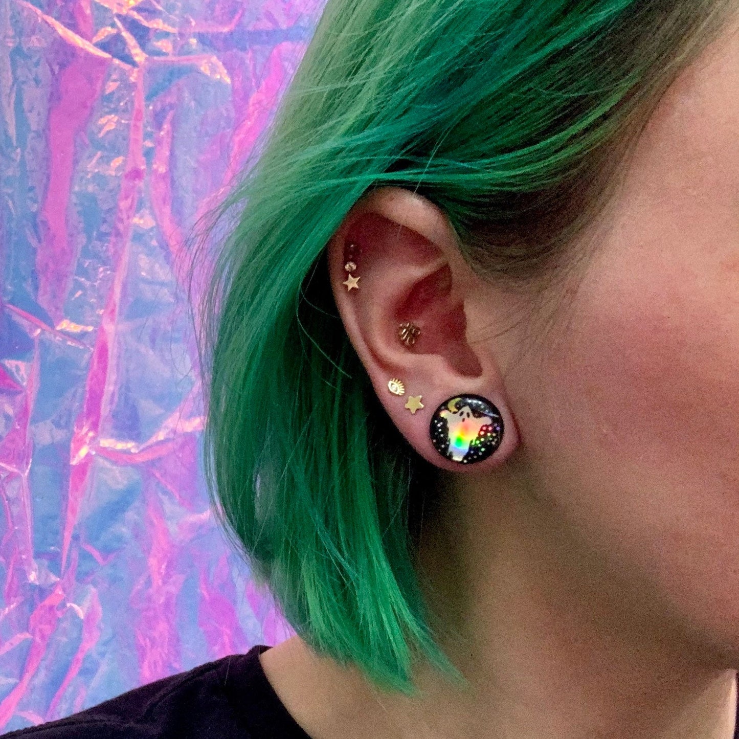 Holographic Ghost Acrylic Plugs