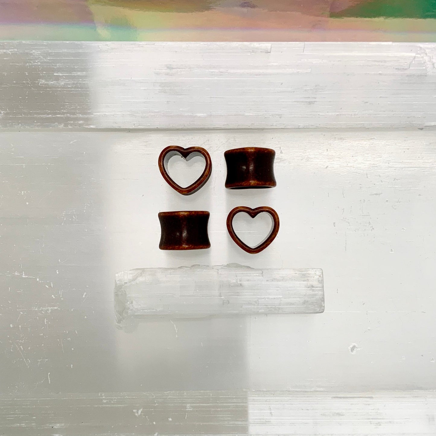 Earth Love Acrylic Hearts