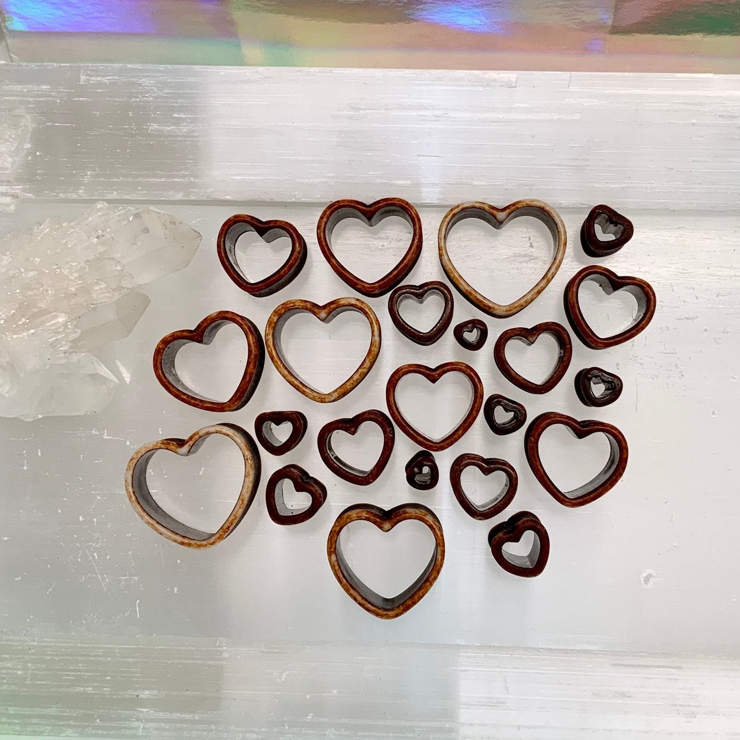 Earth Love Acrylic Hearts