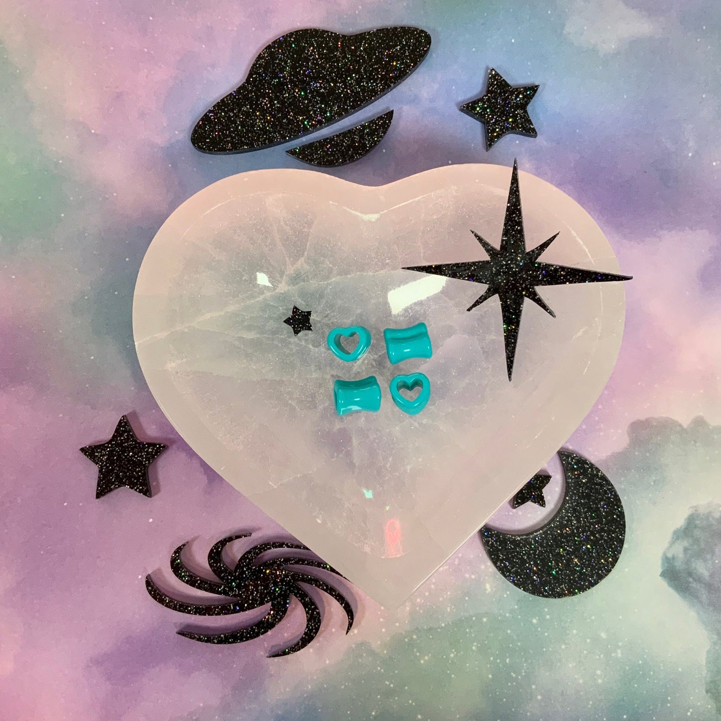 Ocean Love Acrylic Hearts