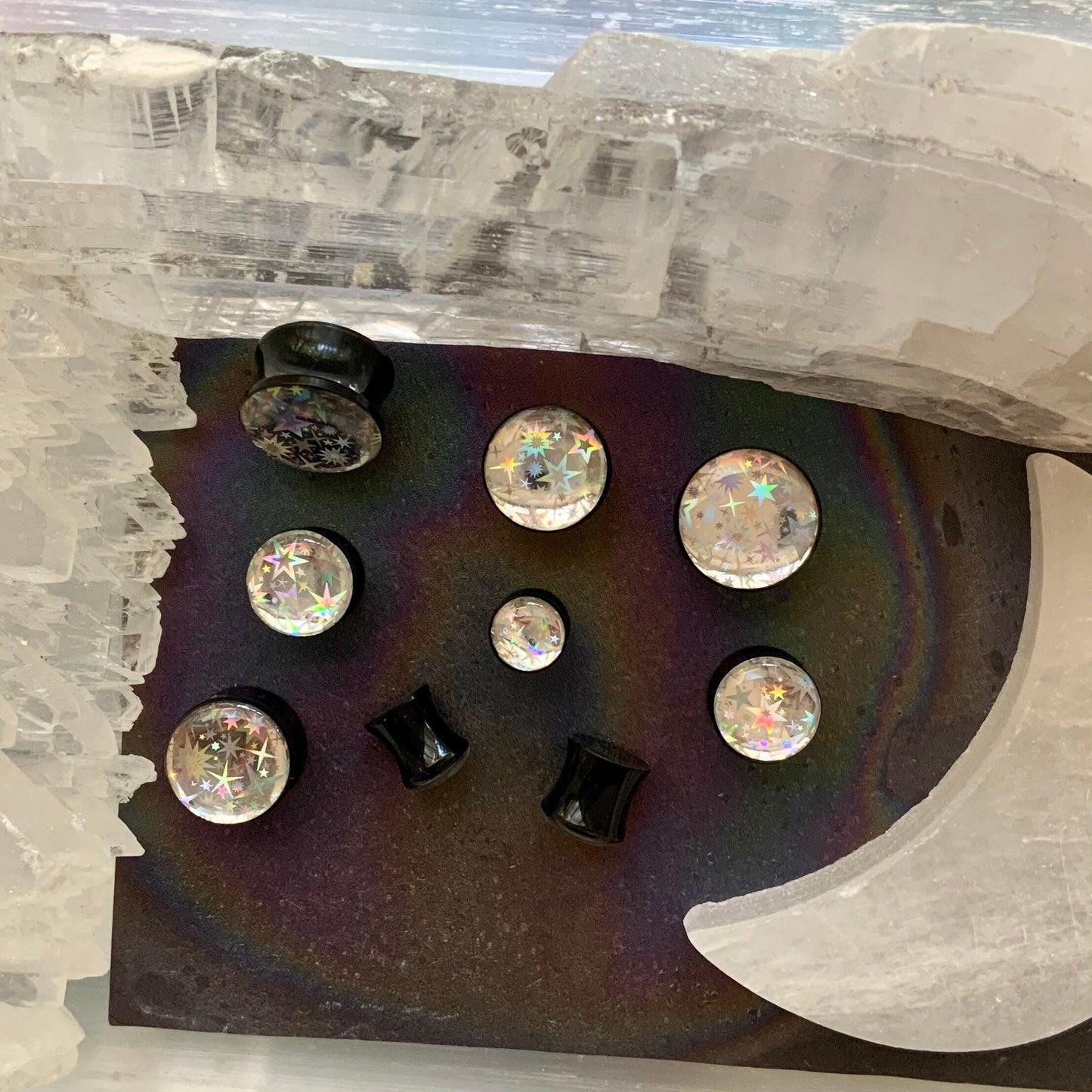 Starry Night Holographic Saddle Plugs