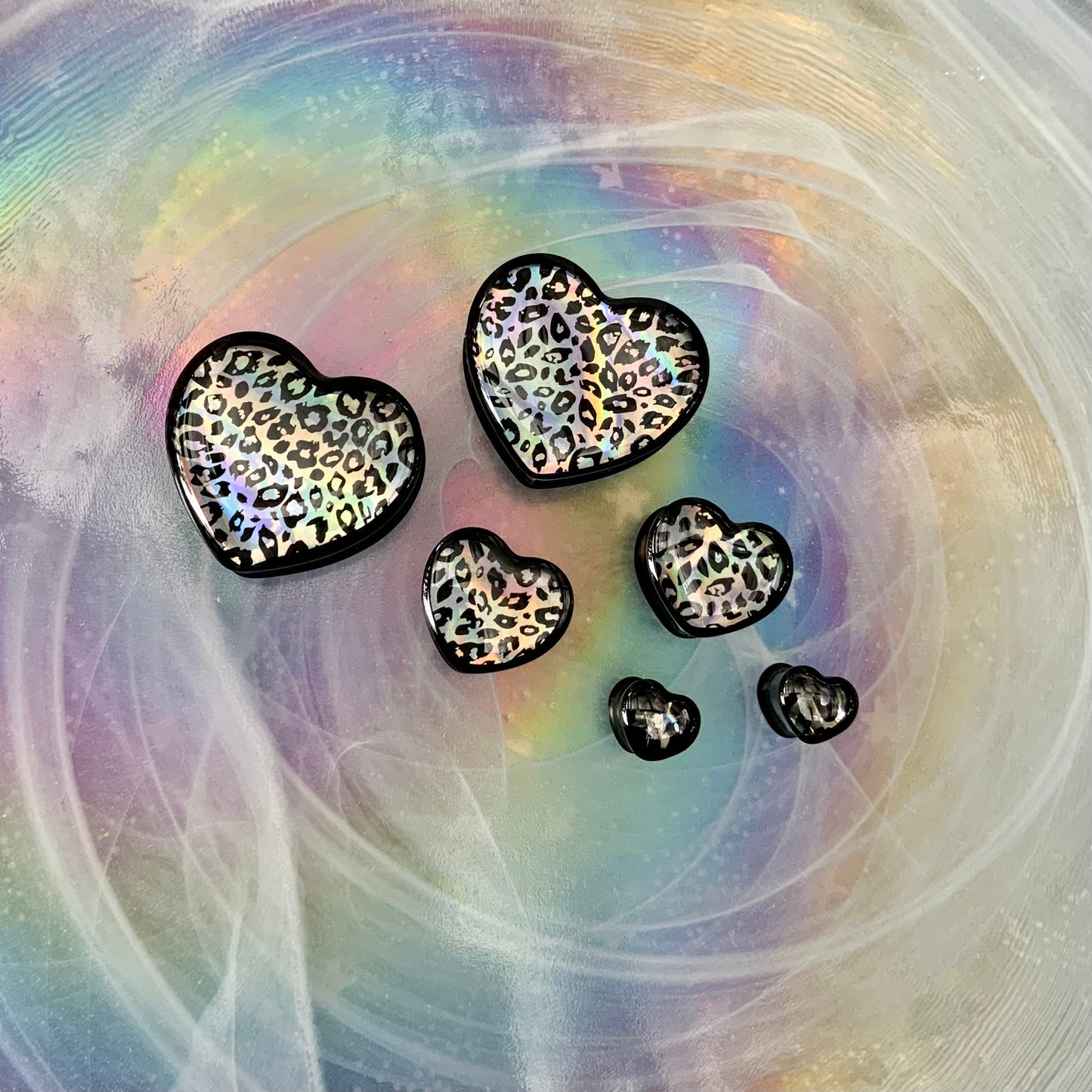 Holo Leopard Love Hearts