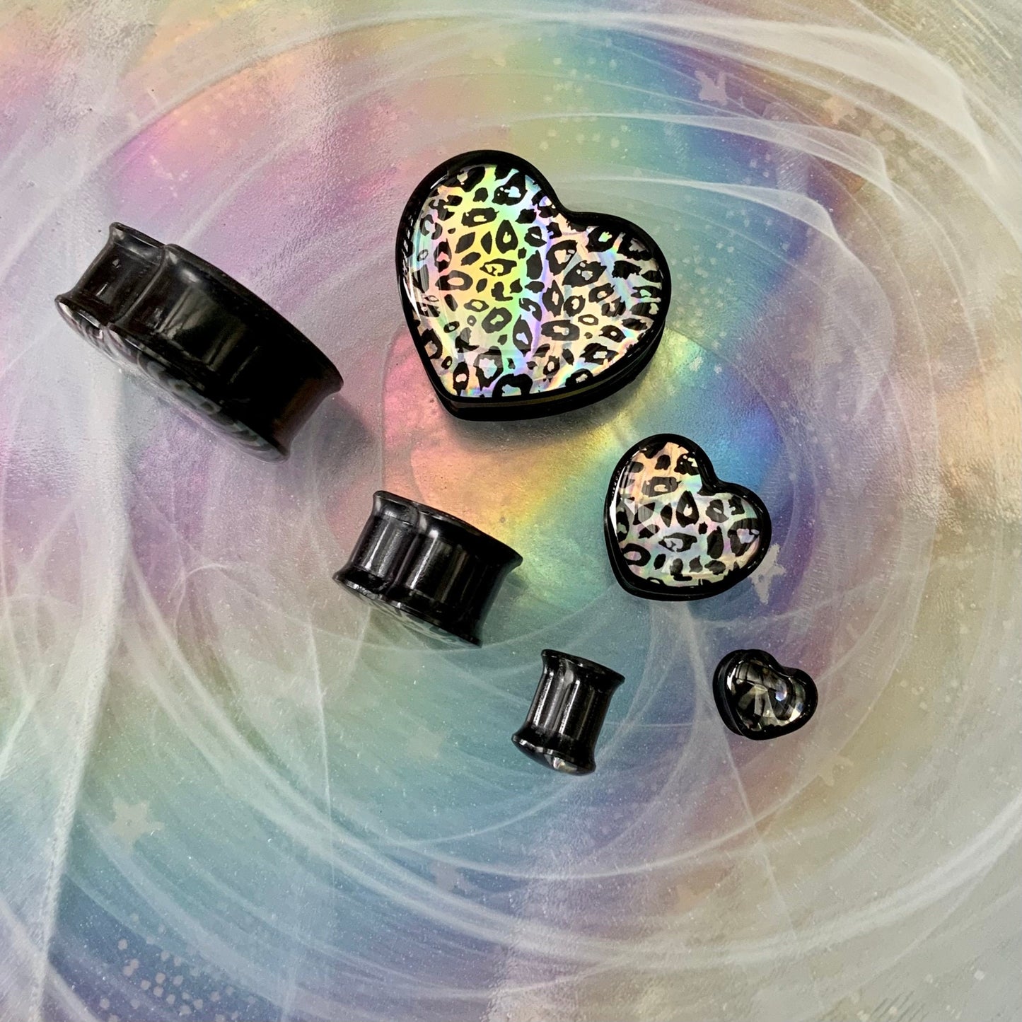 Holo Leopard Love Hearts