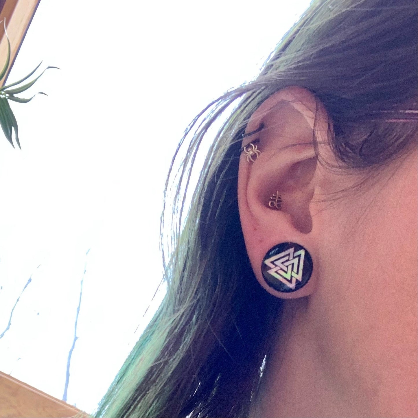 Valknut Holographic Acrylic Plugs