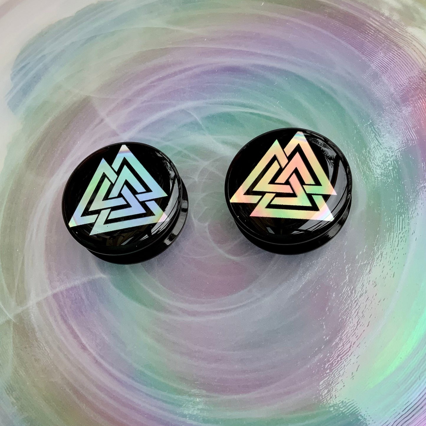 Valknut Holographic Acrylic Plugs