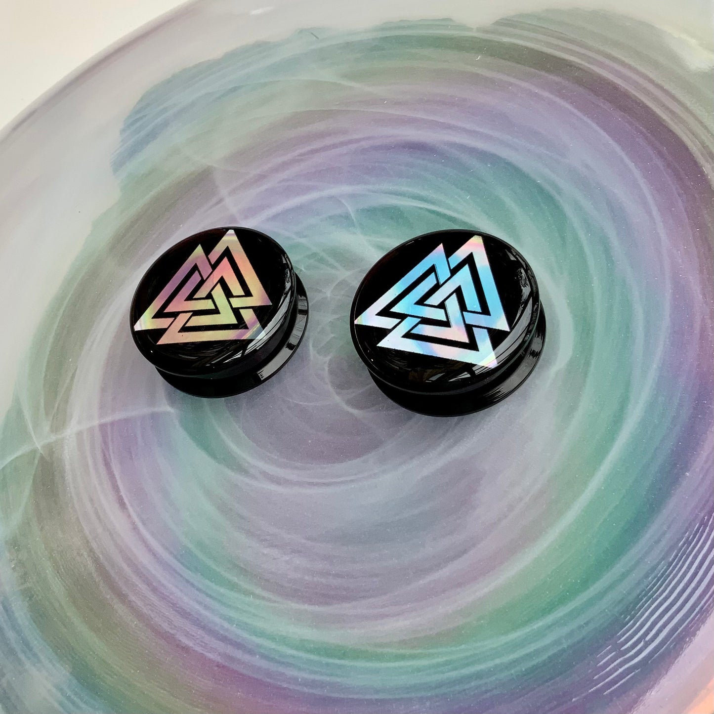 Valknut Holographic Acrylic Plugs