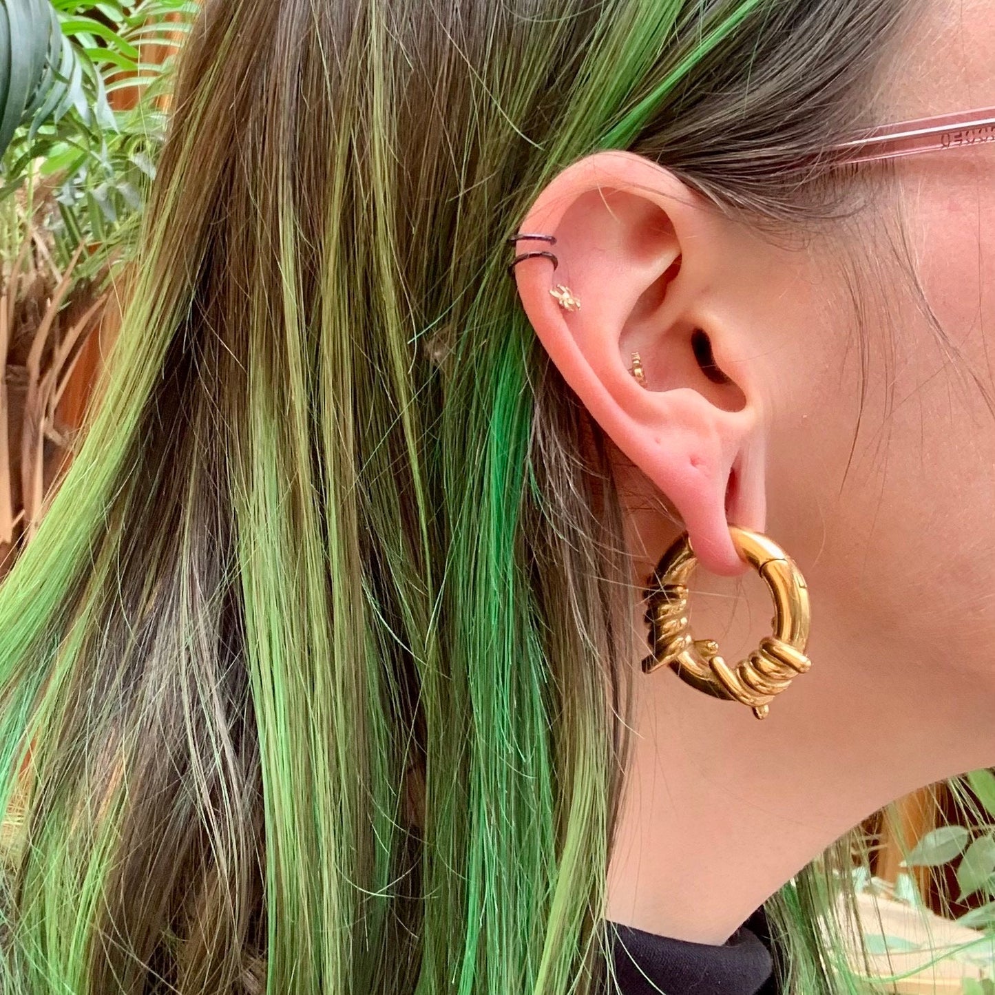 Gold Barbed Wire Ear Weights