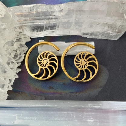 Nautilus Spiral Ear Weights