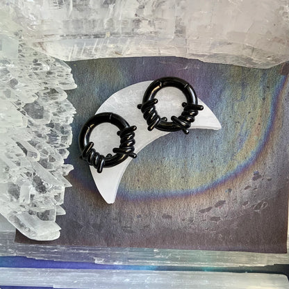 Black Barbed Wire Ear Weights