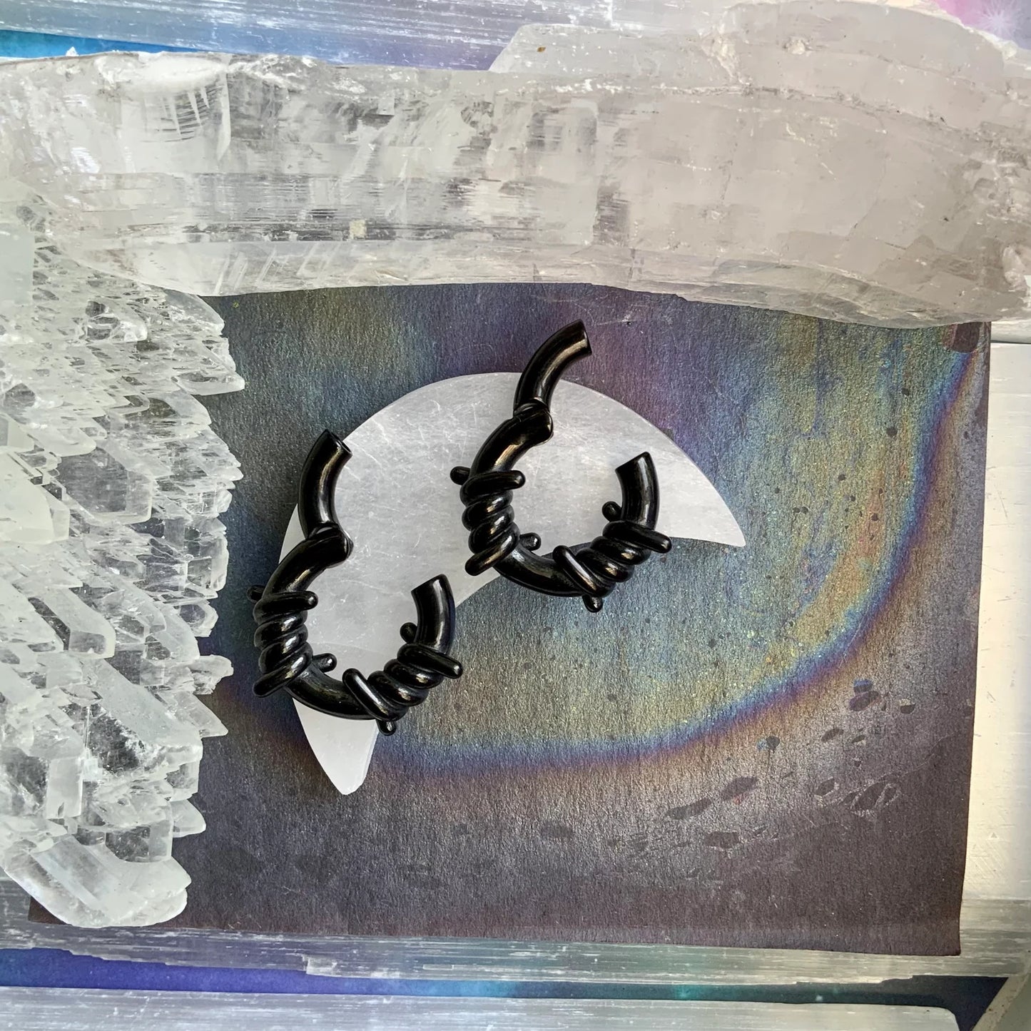 Black Barbed Wire Ear Weights