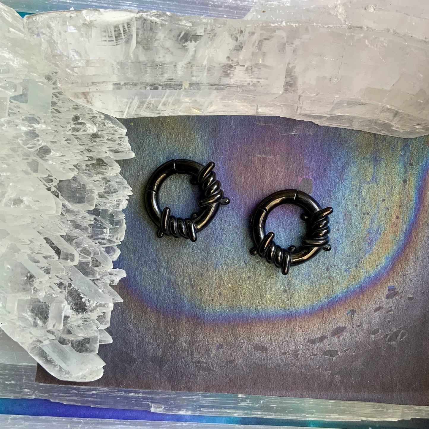 Black Barbed Wire Ear Weights