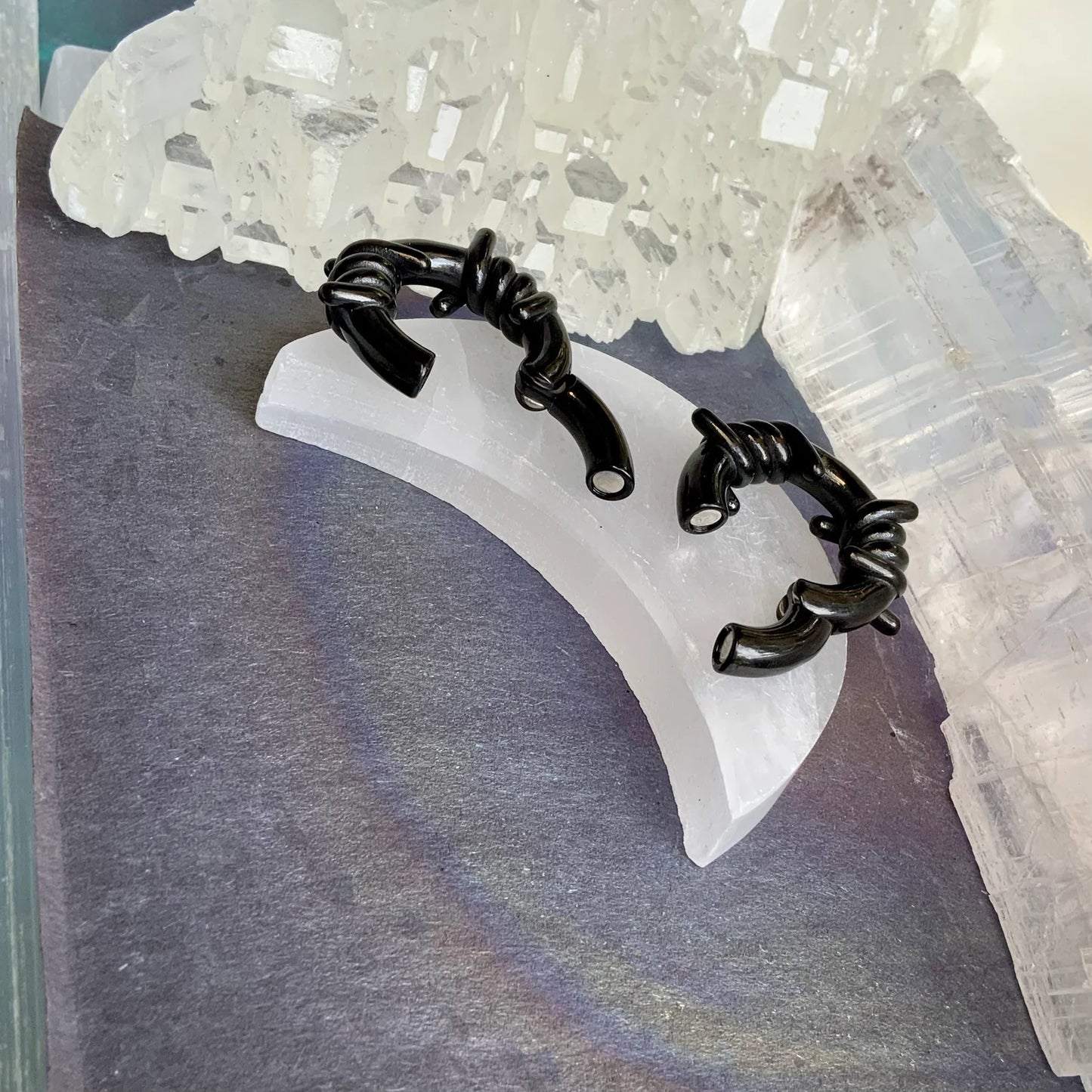 Black Barbed Wire Ear Weights