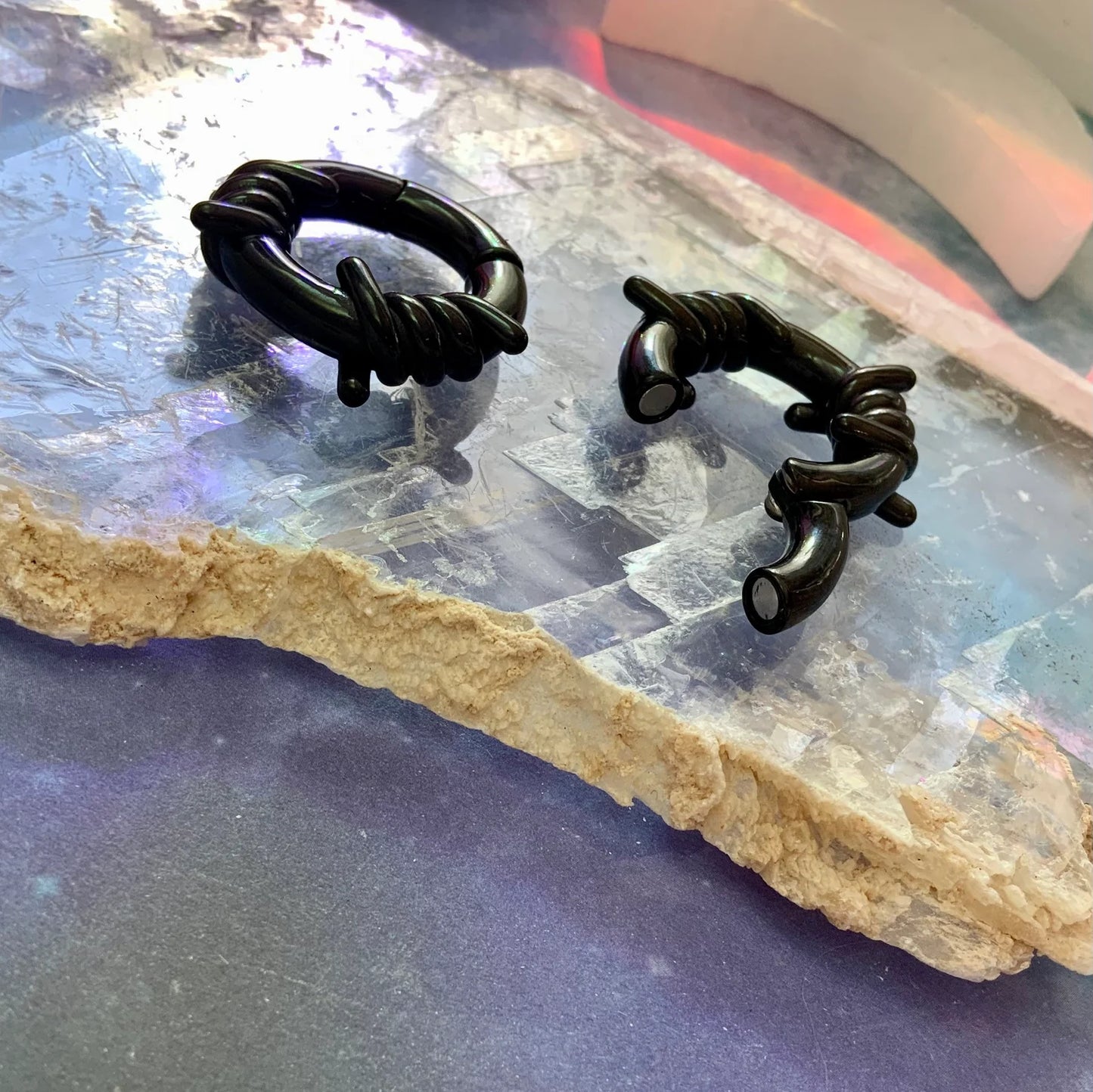 Black Barbed Wire Ear Weights