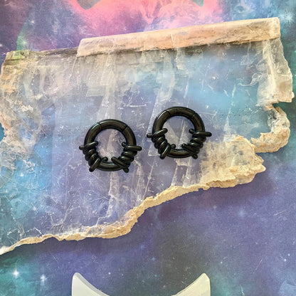 Black Barbed Wire Ear Weights