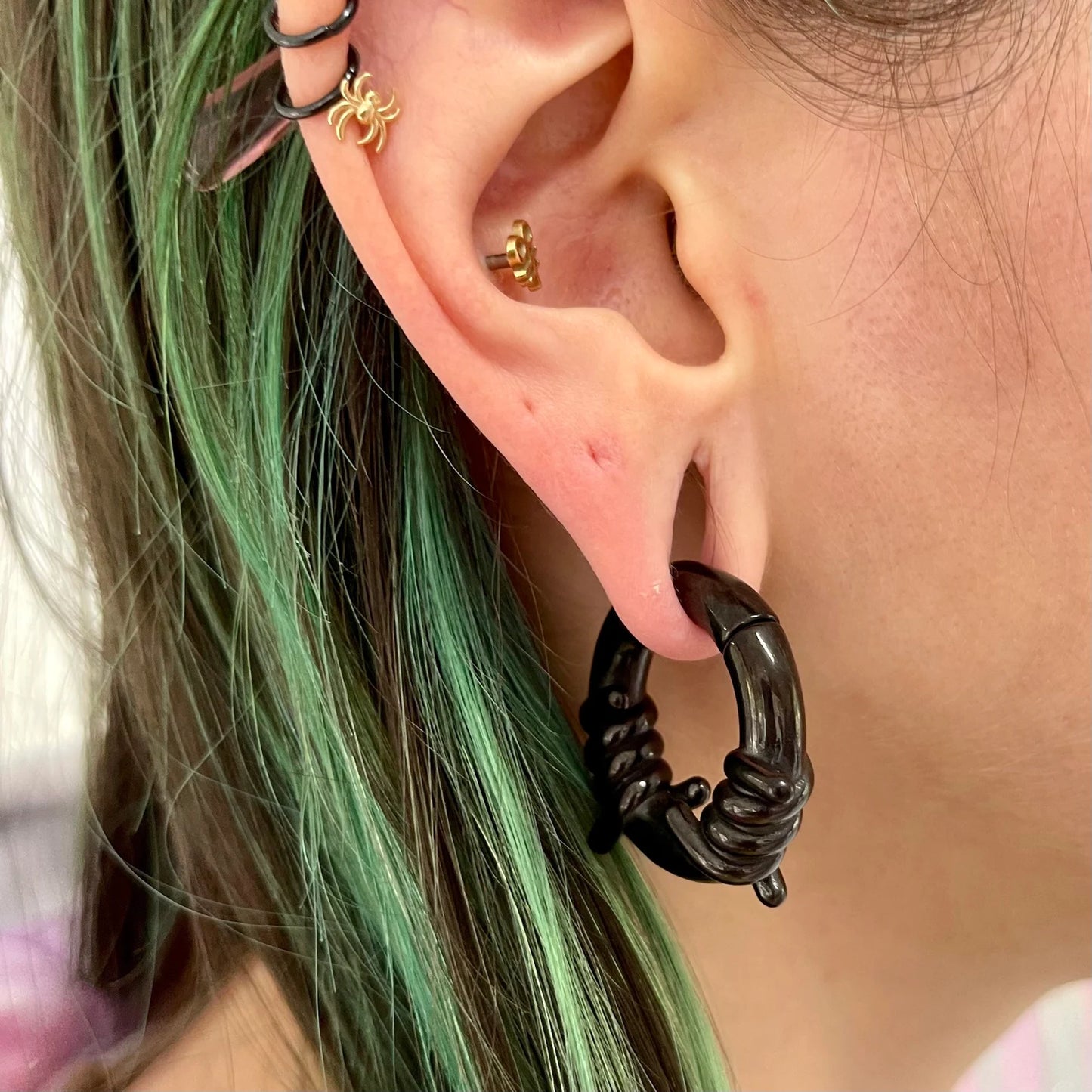 Black Barbed Wire Ear Weights