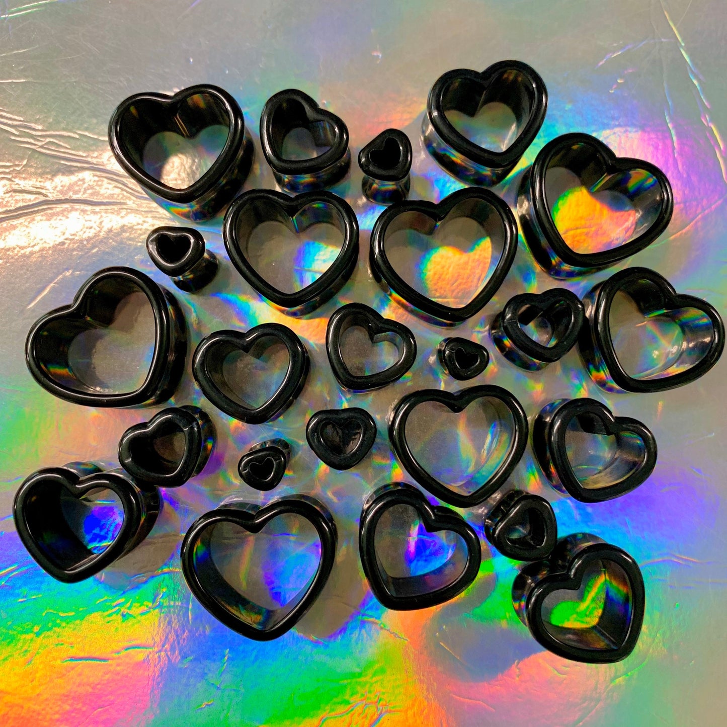 Night Love Acrylic Hearts