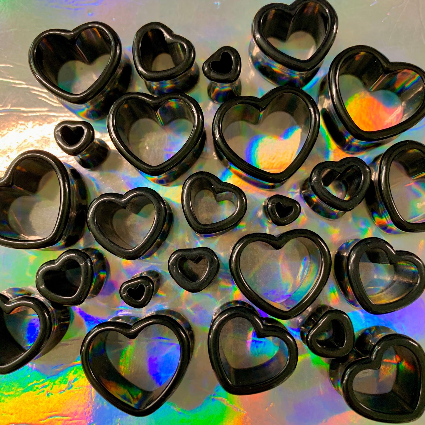 Night Love Acrylic Hearts