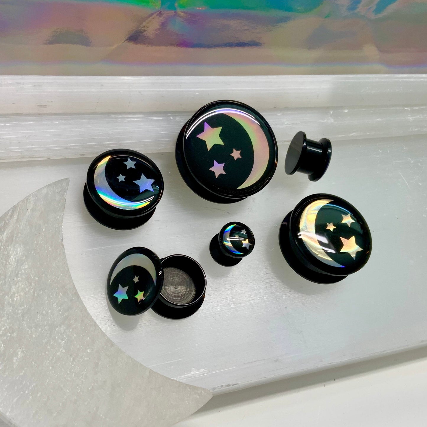Holo Moon and Stars Plugs