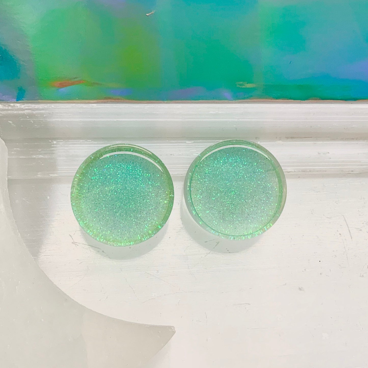 Spearmint Acrylic Saddle Plugs