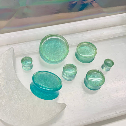Spearmint Acrylic Saddle Plugs