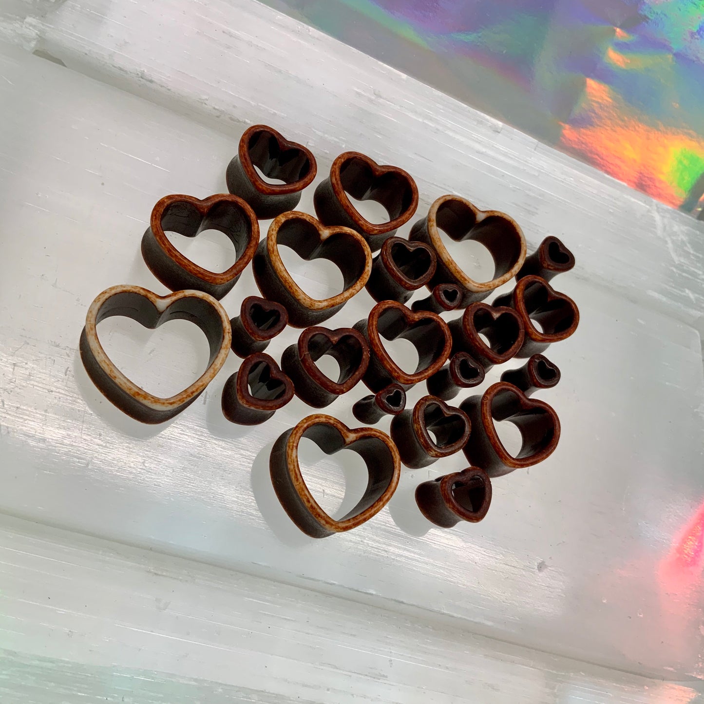 Earth Love Acrylic Hearts
