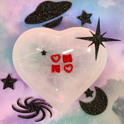 Fire Love Acrylic Hearts