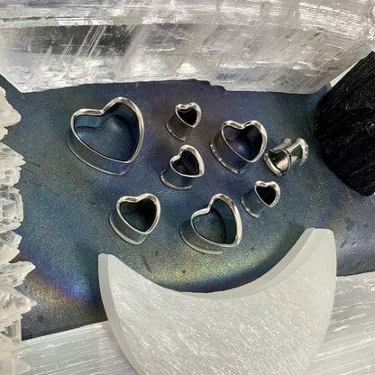 Bright Open 316L Steel Hearts