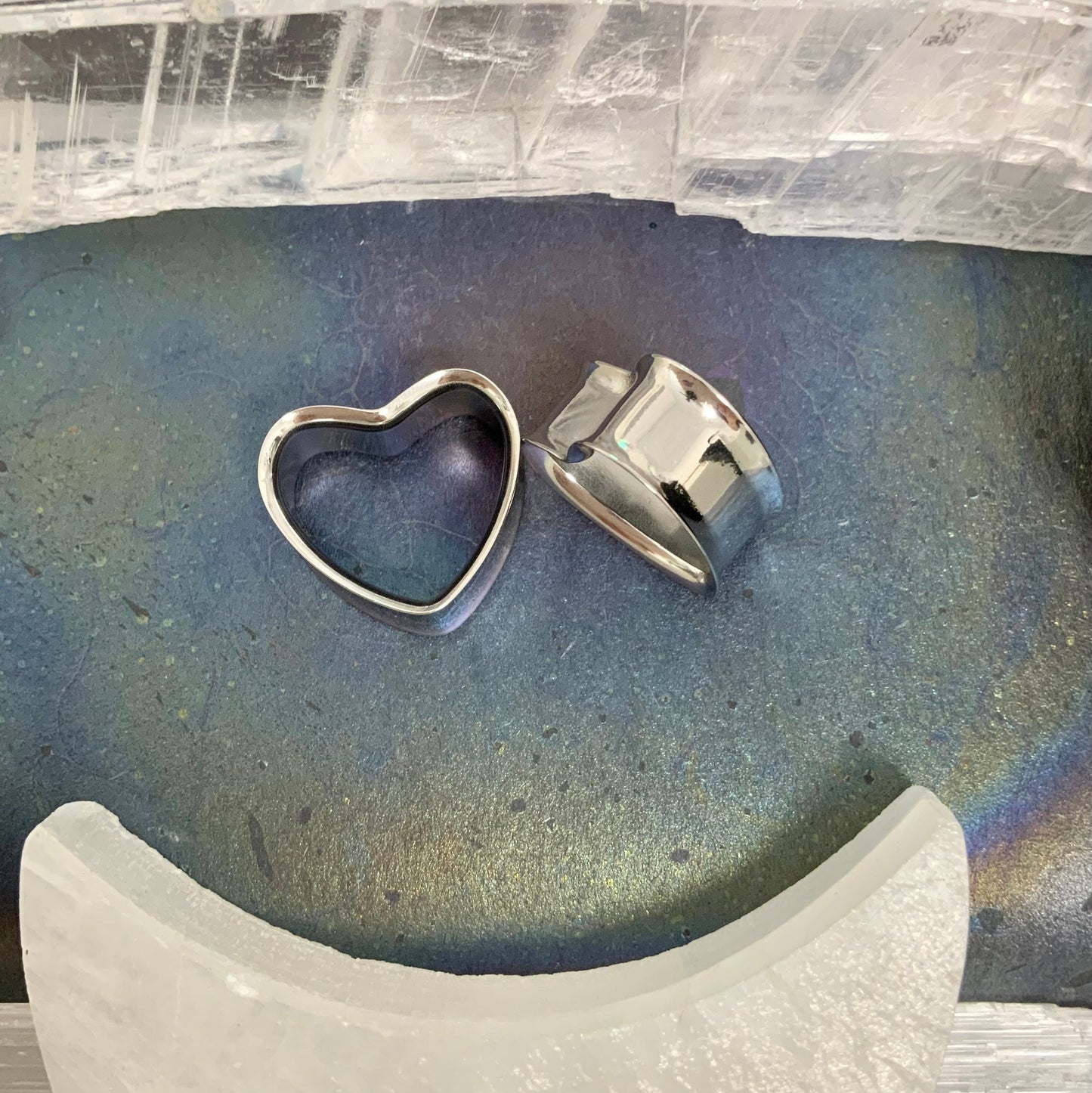 Bright Open 316L Steel Hearts
