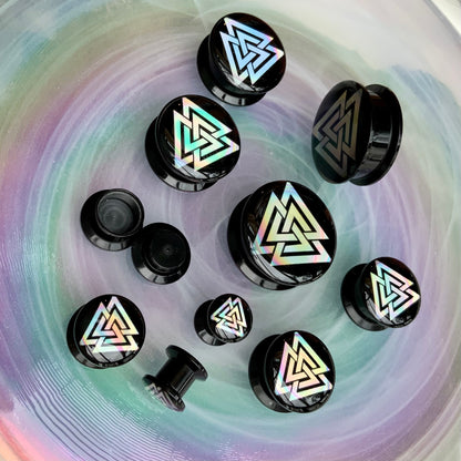 Valknut Holographic Acrylic Plugs