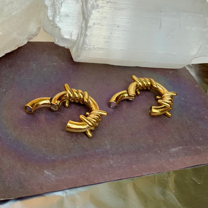 Gold Barbed Wire Ear Weights