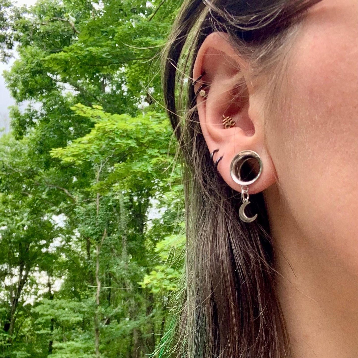 Brightest Crescent Moon Dangle Gauges